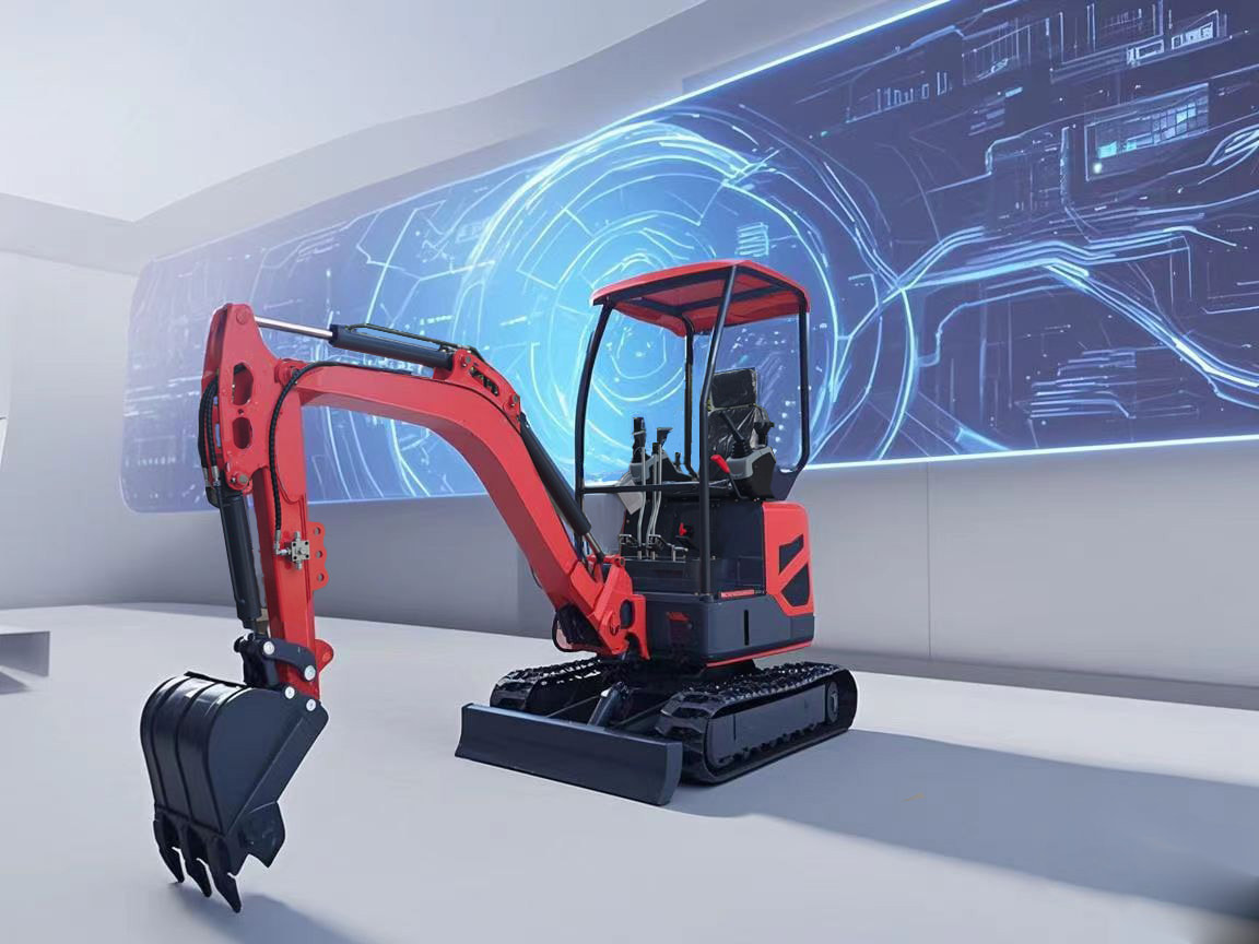 Mini excavator side view