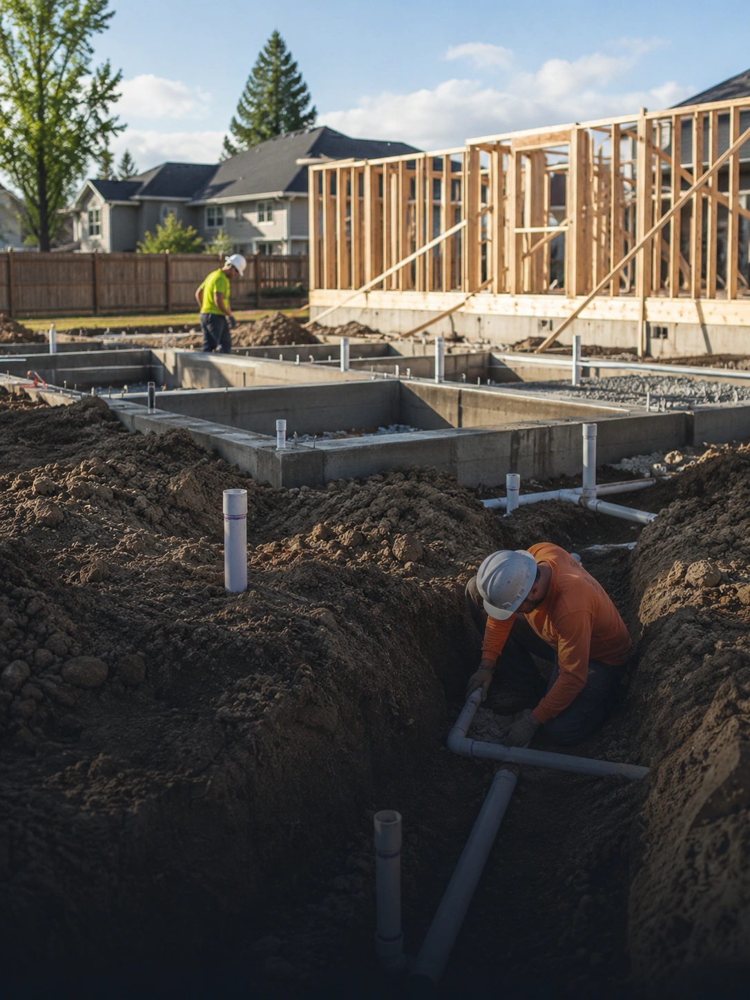 Landscaping digging site